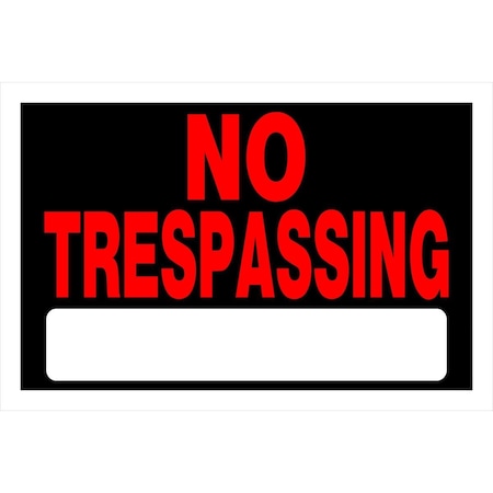 Hillman 8 x 12 in Black Plastic No Trespassing Sign 6 Piece 6PK 839904